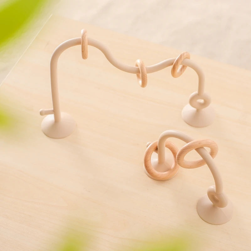 Baby Toy Silicone Educational Toys Infant Montessori Toy Teething Track Maze Wooden Roller Coaster Bead Baby Accessory Teether