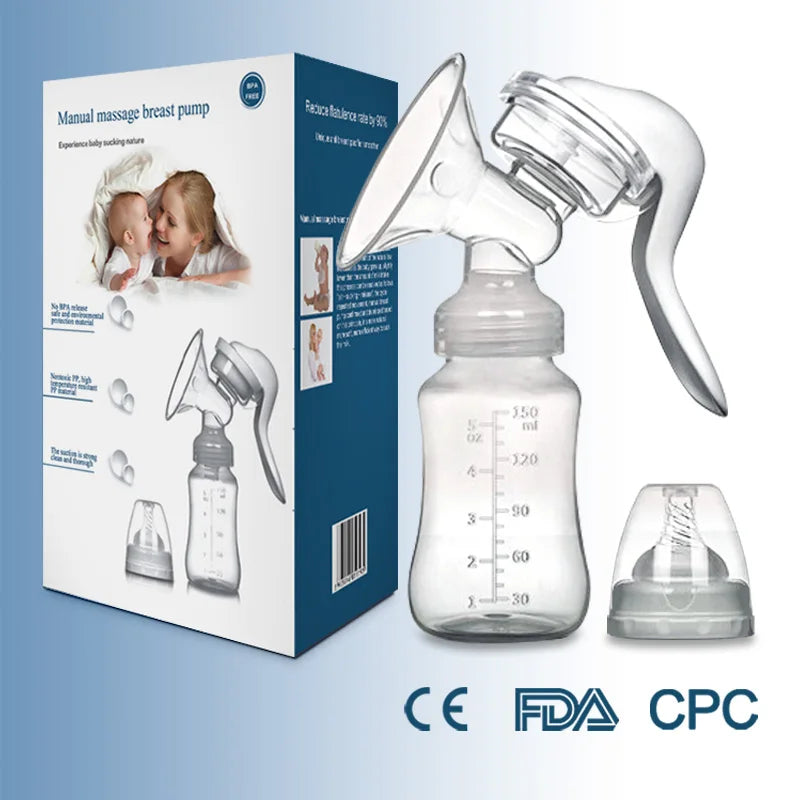 Breast Pump for Baby Feeding Manual Breast Pump Suction Small Comfortable Safe Maternity Hand Breast Pump Milk Collector Catcher