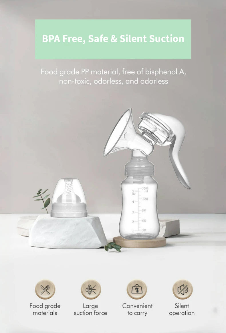 Breast Pump for Baby Feeding Manual Breast Pump Suction Small Comfortable Safe Maternity Hand Breast Pump Milk Collector Catcher