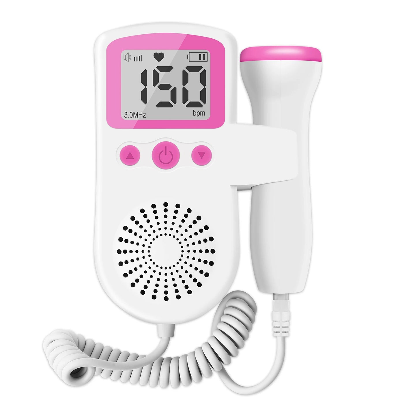 3MHz Ultrasound Baby Heart Rate Detector Pregnant Ultrasonic Baby Heartbeat Monitor Fetal Monitor Doppler Stethoscope
