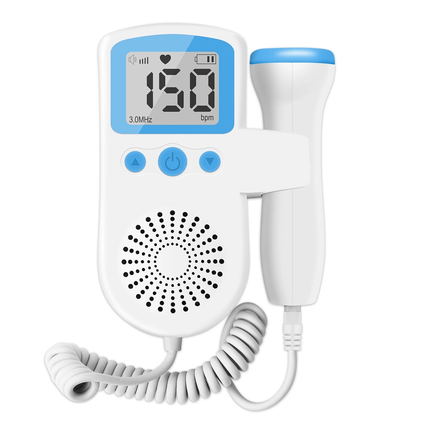 3MHz Ultrasound Baby Heart Rate Detector Pregnant Ultrasonic Baby Heartbeat Monitor Fetal Monitor Doppler Stethoscope