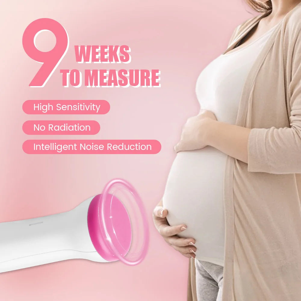 3MHz Ultrasound Baby Heart Rate Detector Pregnant Ultrasonic Baby Heartbeat Monitor Fetal Monitor Doppler Stethoscope