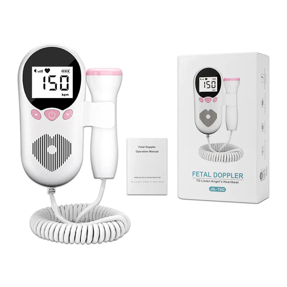 3MHz Ultrasound Baby Heart Rate Detector Pregnant Ultrasonic Baby Heartbeat Monitor Fetal Monitor Doppler Stethoscope