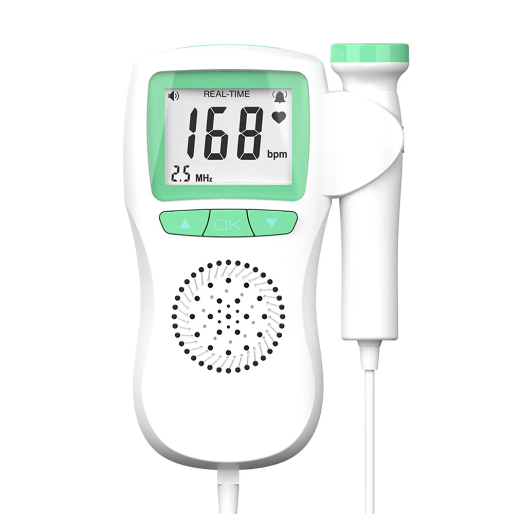 3MHz Ultrasound Baby Heart Rate Detector Pregnant Ultrasonic Baby Heartbeat Monitor Fetal Monitor Doppler Stethoscope