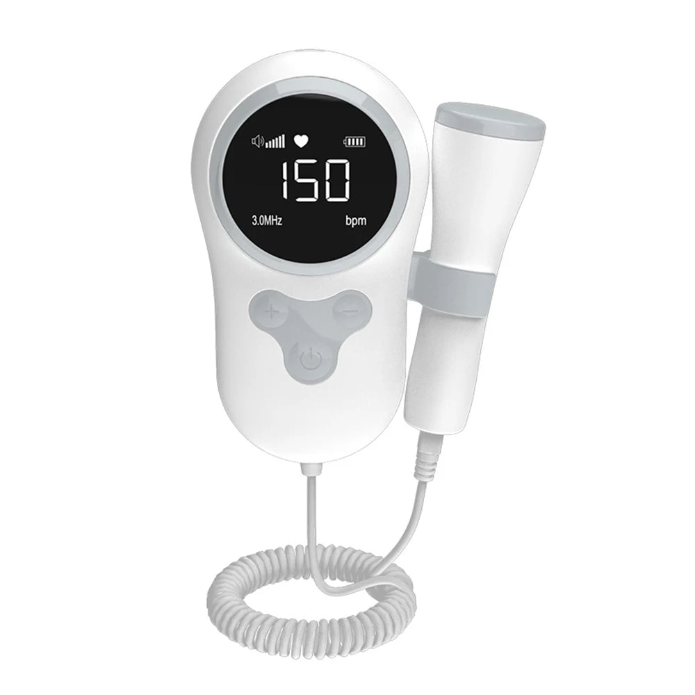 3MHz Ultrasound Baby Heart Rate Detector Pregnant Ultrasonic Baby Heartbeat Monitor Fetal Monitor Doppler Stethoscope