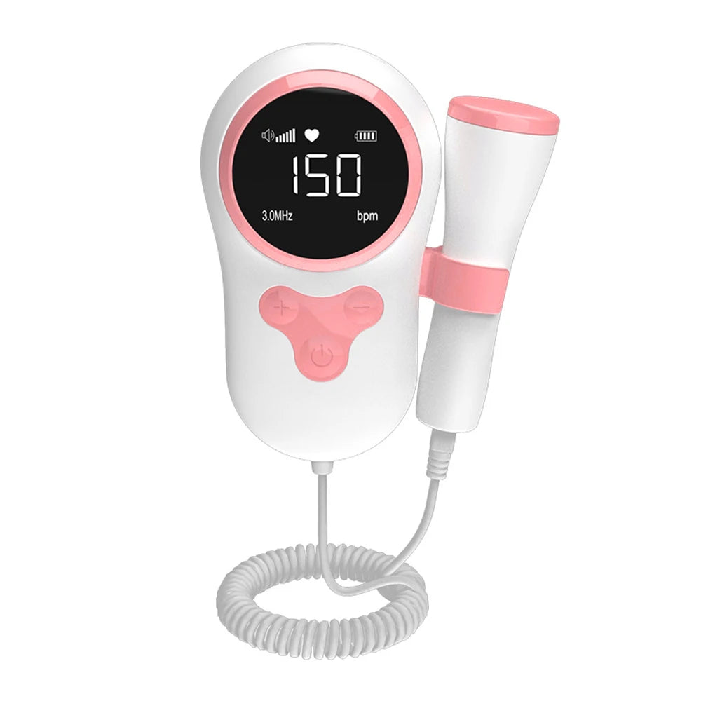 3MHz Ultrasound Baby Heart Rate Detector Pregnant Ultrasonic Baby Heartbeat Monitor Fetal Monitor Doppler Stethoscope