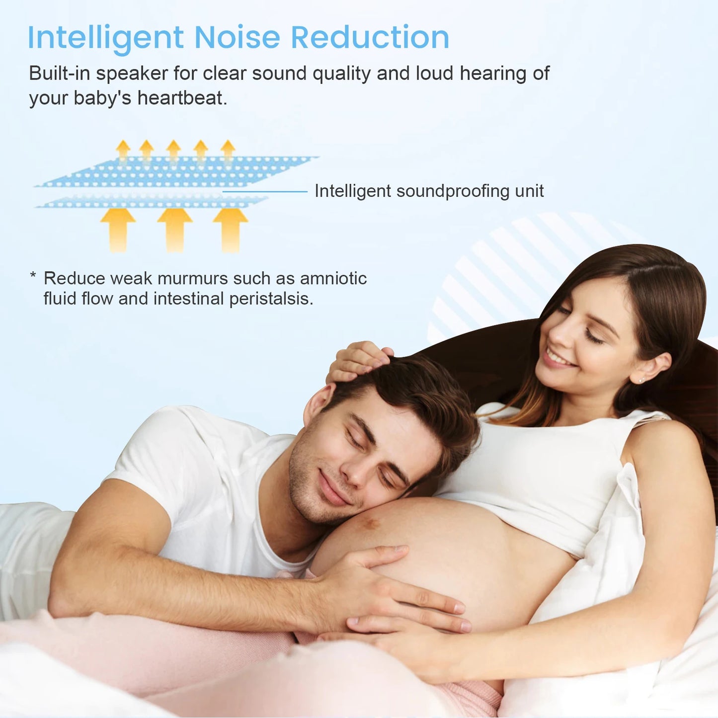 3MHz Ultrasound Baby Heart Rate Detector Pregnant Ultrasonic Baby Heartbeat Monitor Fetal Monitor Doppler Stethoscope