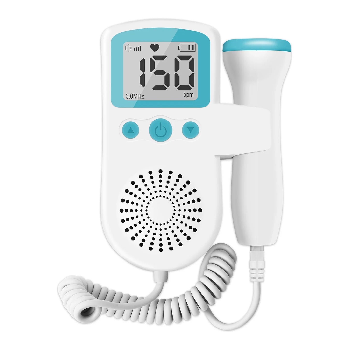 3MHz Ultrasound Baby Heart Rate Detector Pregnant Ultrasonic Baby Heartbeat Monitor Fetal Monitor Doppler Stethoscope