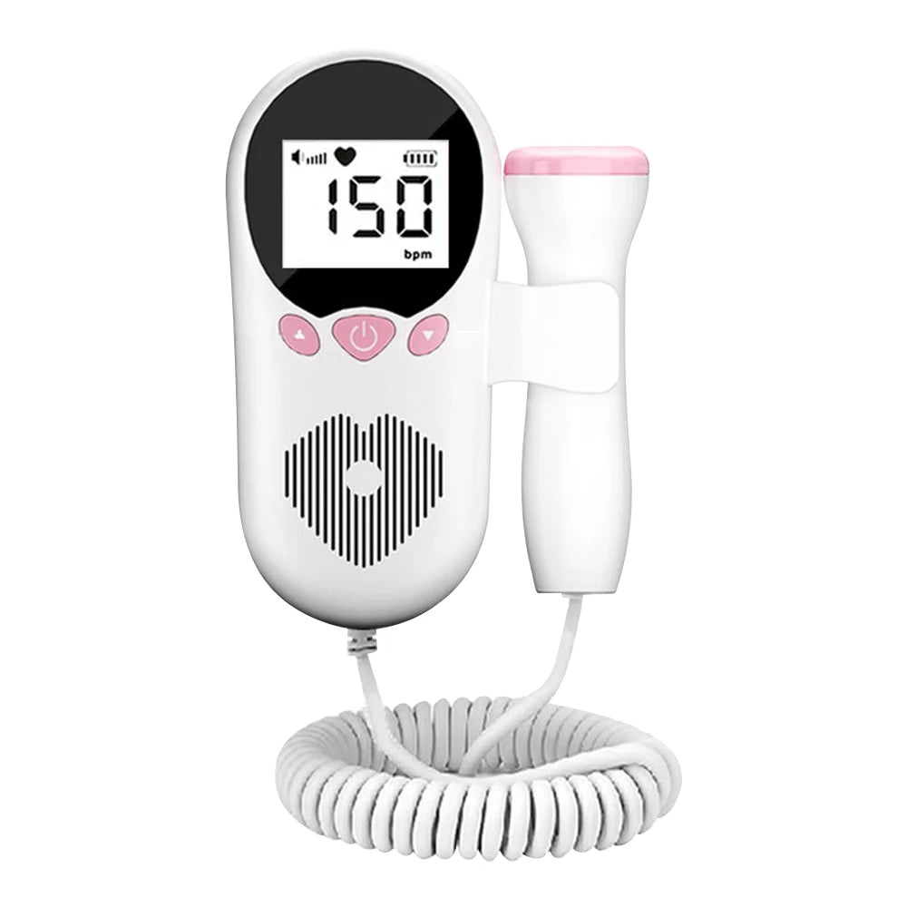 3MHz Ultrasound Baby Heart Rate Detector Pregnant Ultrasonic Baby Heartbeat Monitor Fetal Monitor Doppler Stethoscope