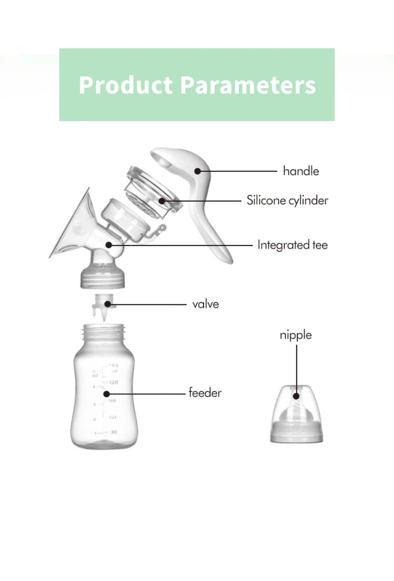 Breast Pump for Baby Feeding Manual Breast Pump Suction Small Comfortable Safe Maternity Hand Breast Pump Milk Collector Catcher